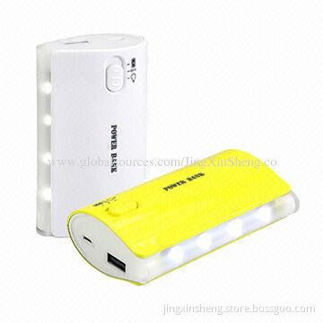 Portable Power Bank, 5V 1A Output, Multicolor Available